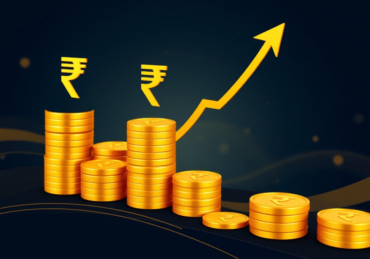 Wealth growth with rupee coins
